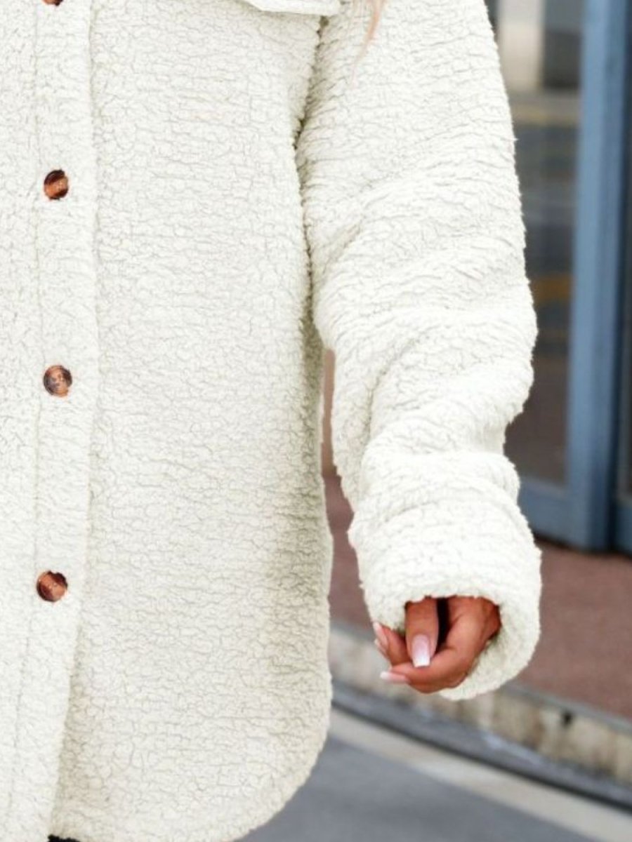 Button Down Collared Coat - Outerwear