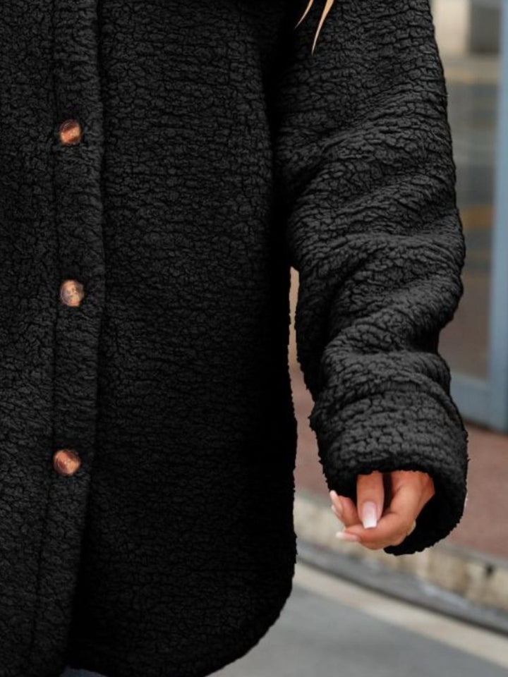 Button Down Collared Coat - Outerwear