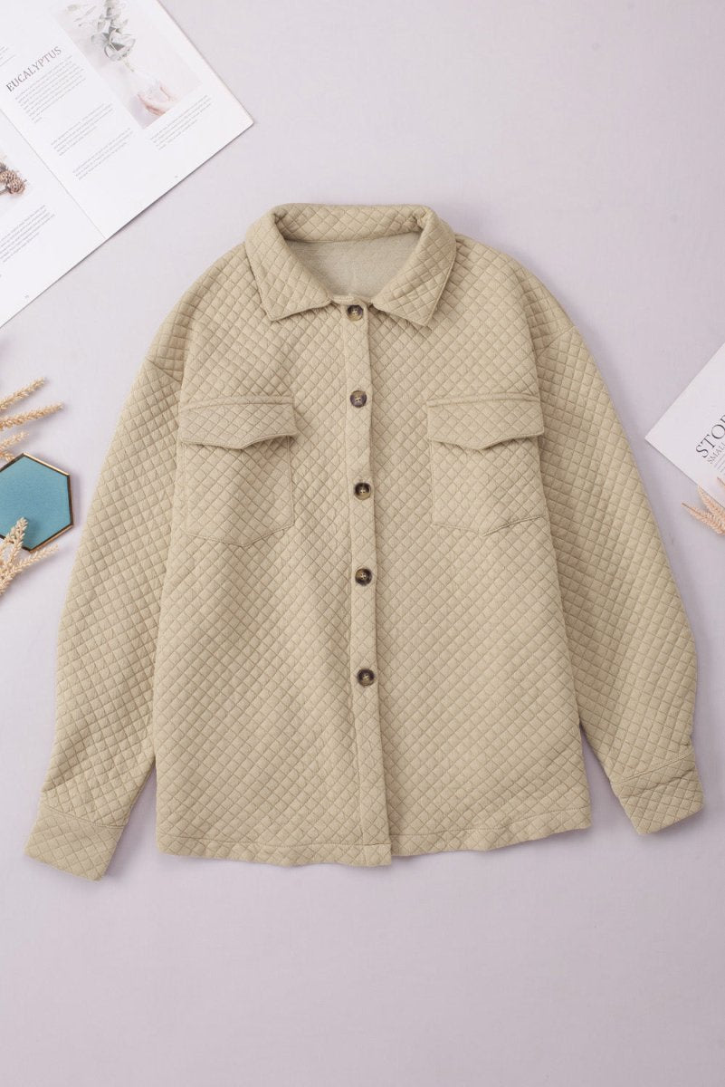 Button Down Collared Jacket - Outerwear