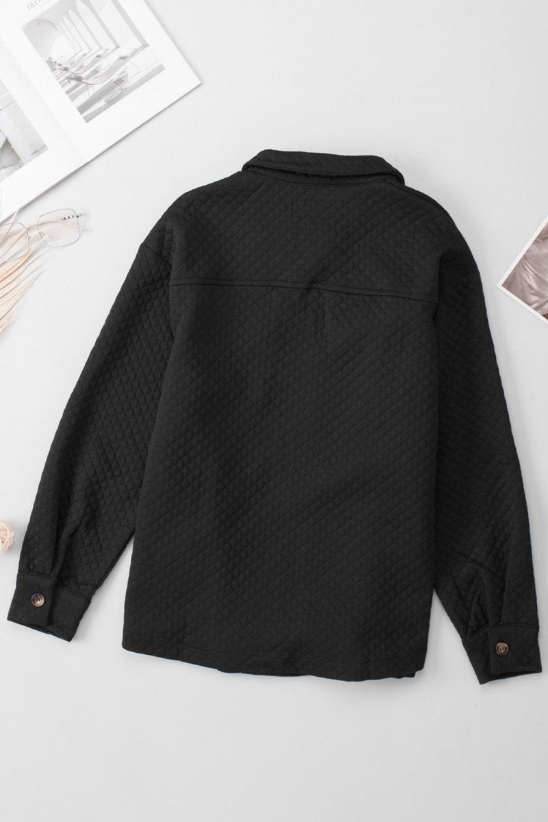 Button Down Collared Jacket - Outerwear