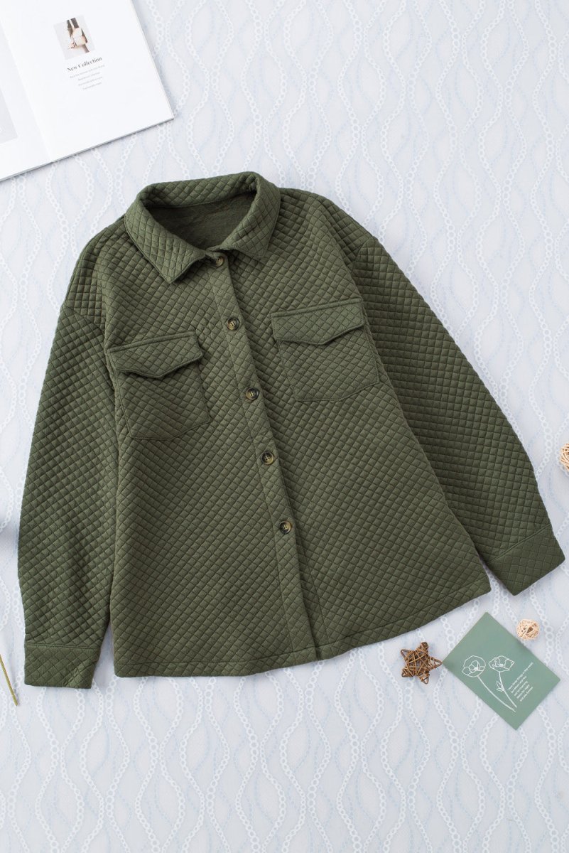 Button Down Collared Jacket - Outerwear