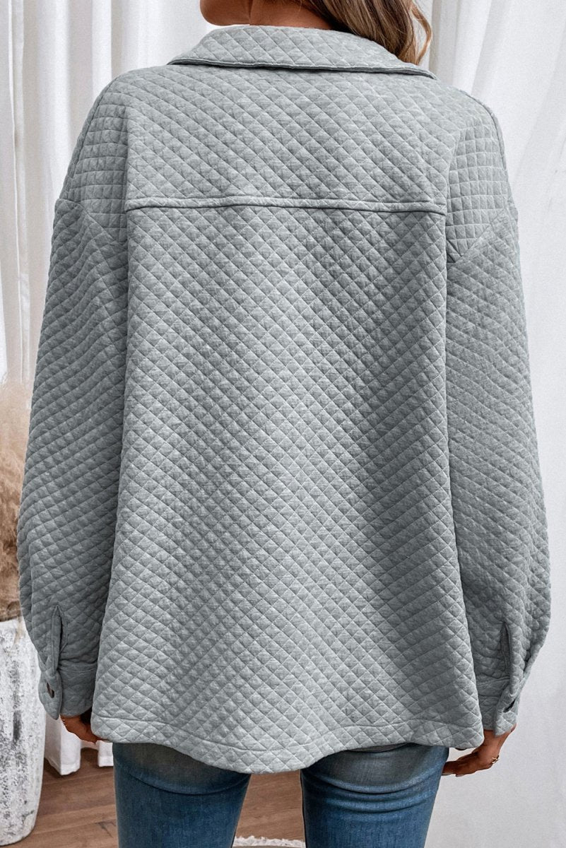 Button Down Collared Jacket - Outerwear