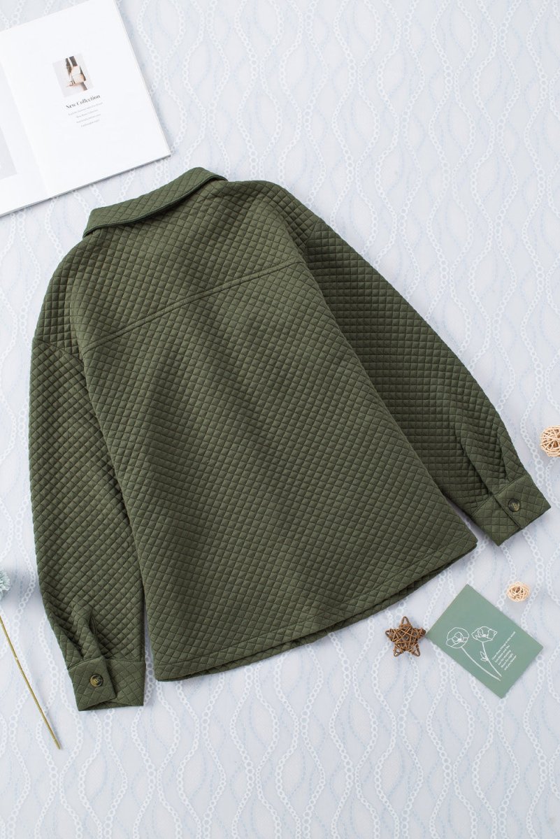 Button Down Collared Jacket - Outerwear