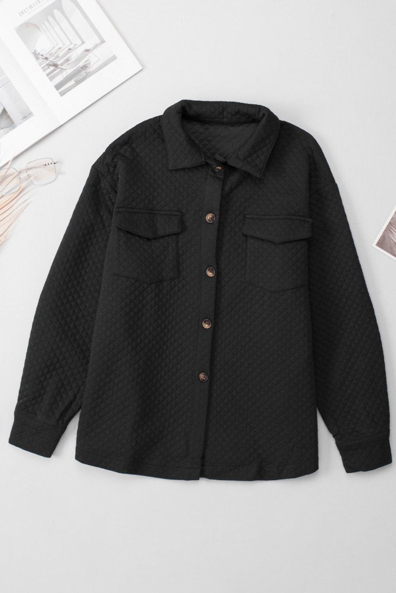 Button Down Collared Jacket - Outerwear