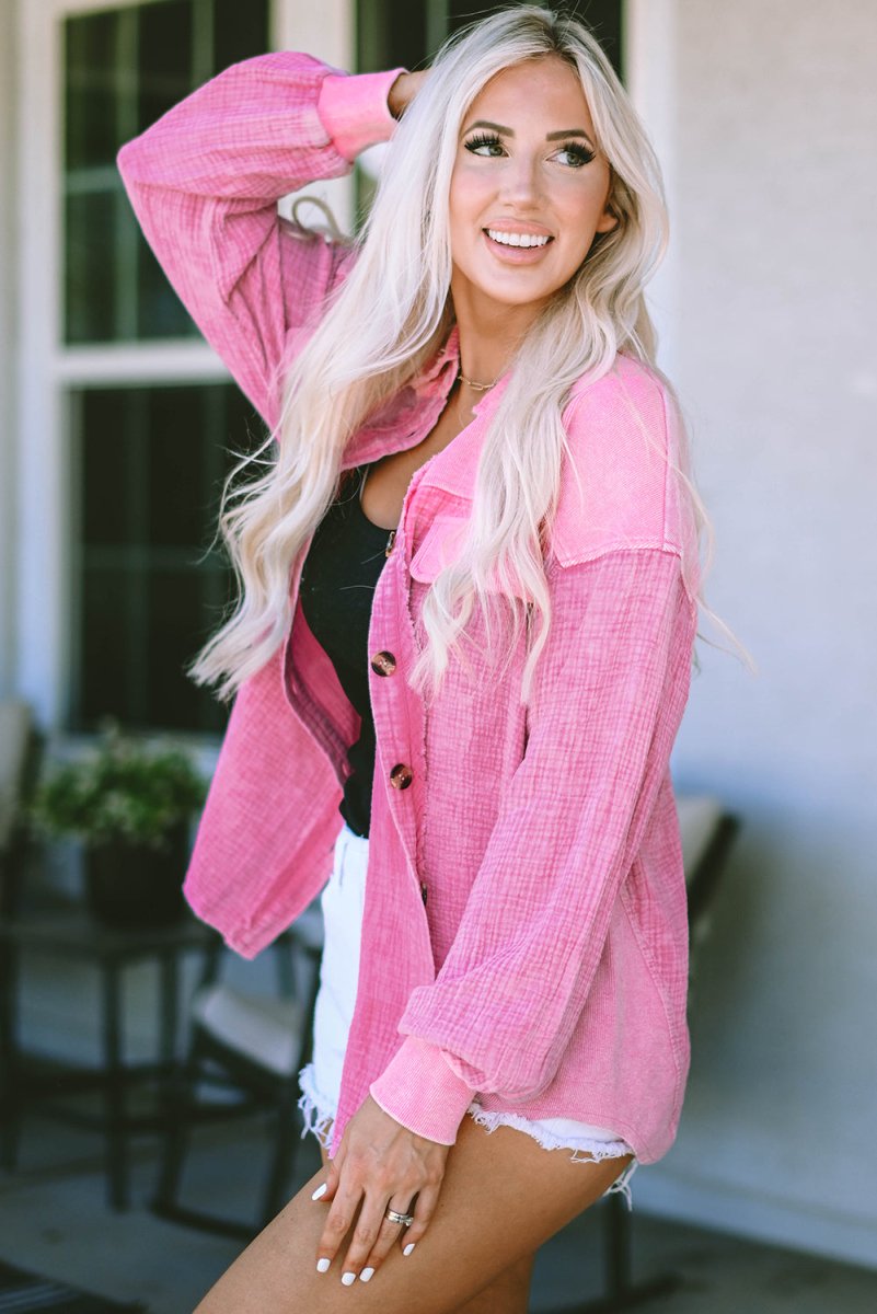 Button Down Collared Jacket - Outerwear