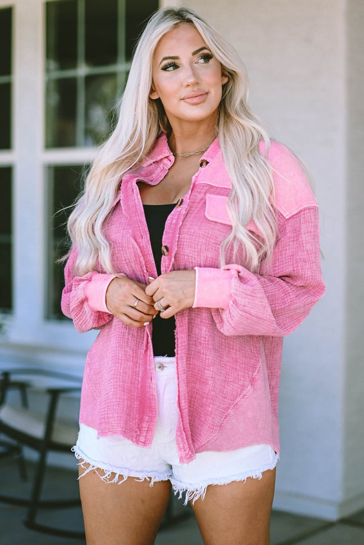 Button Down Collared Jacket - Outerwear