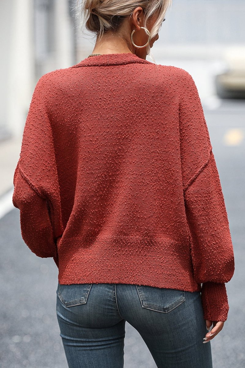 Button - Up Dropped Shoulder Cardigan - Outerwear