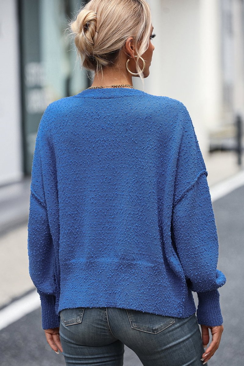 Button - Up Dropped Shoulder Cardigan - Outerwear