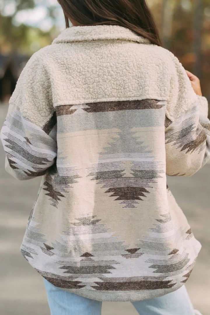 Button Up Long Sleeve Jacket - Outerwear