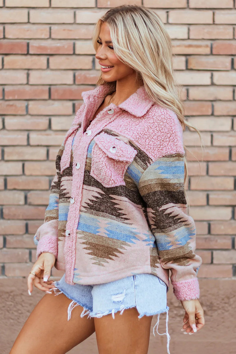 Button Up Long Sleeve Jacket - Outerwear