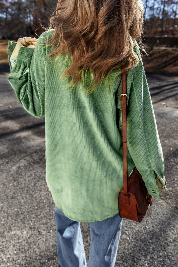 Button Up Long Sleeve Jacket - Outerwear
