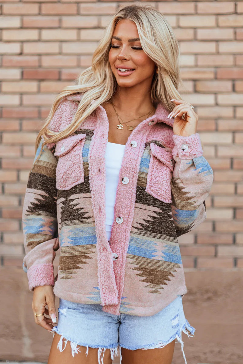Button Up Long Sleeve Jacket - Outerwear