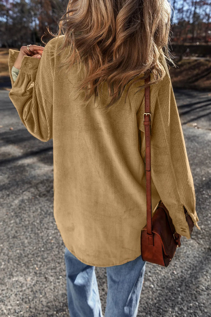 Button Up Long Sleeve Jacket - Outerwear