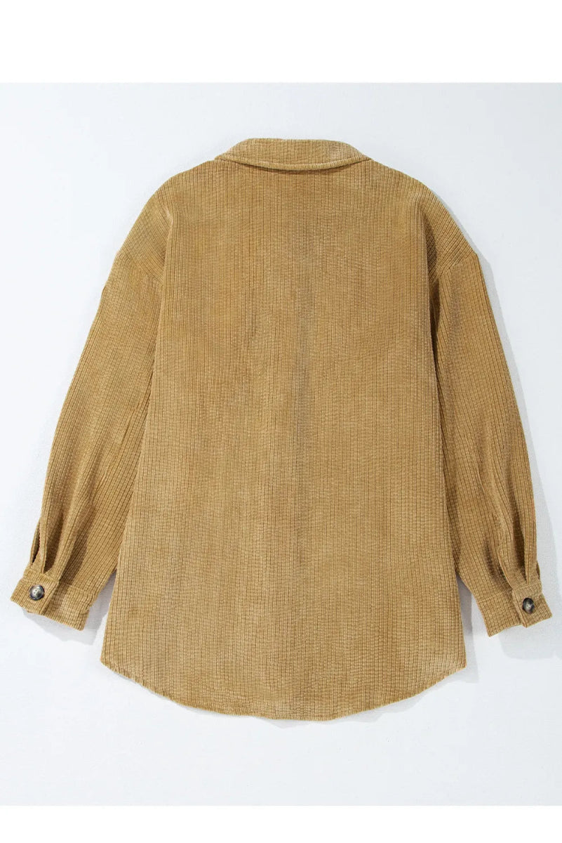 Button Up Long Sleeve Jacket - Outerwear
