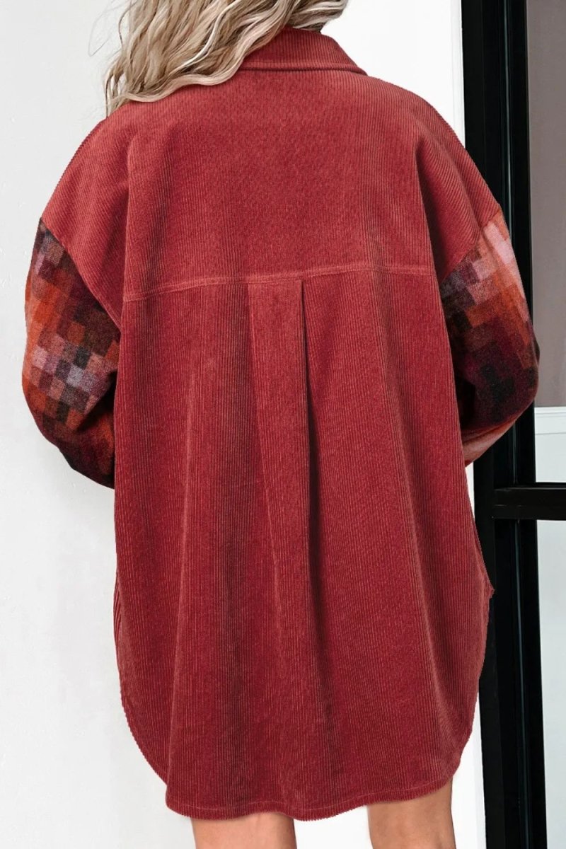 Button Up Long Sleeve Jacket - Outerwear