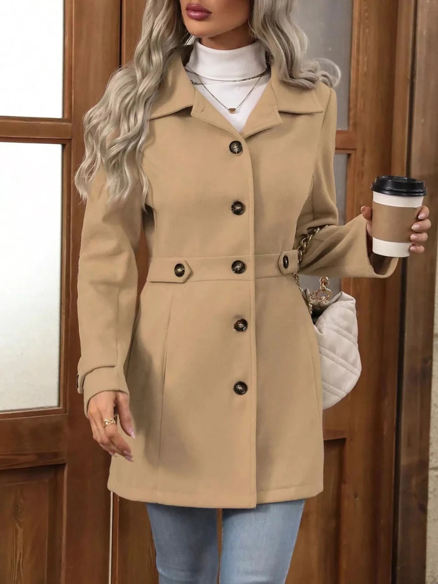 Button Up Long Sleeve Outerwear Jacket - 