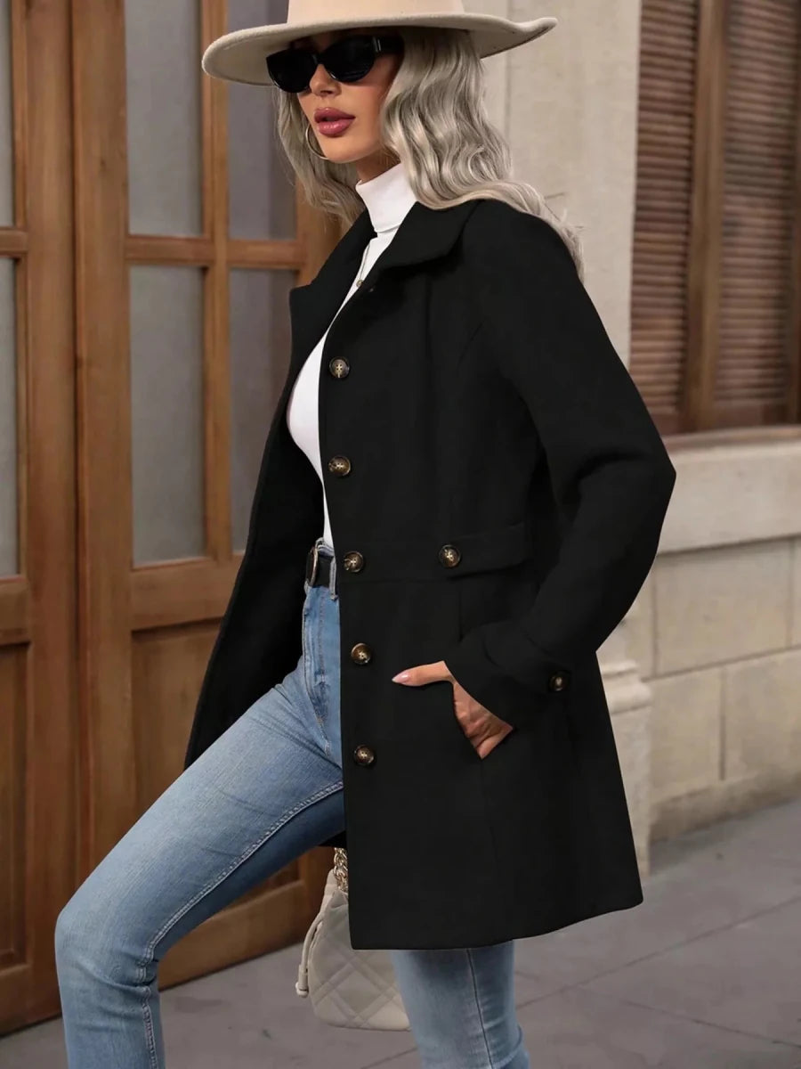 Button Up Long Sleeve Outerwear Jacket - 