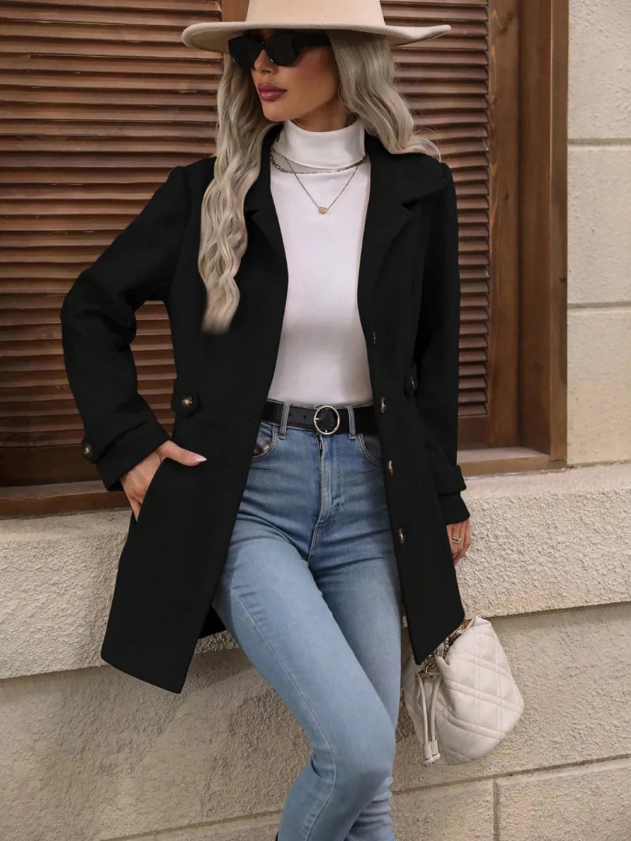 Button Up Long Sleeve Outerwear Jacket - 