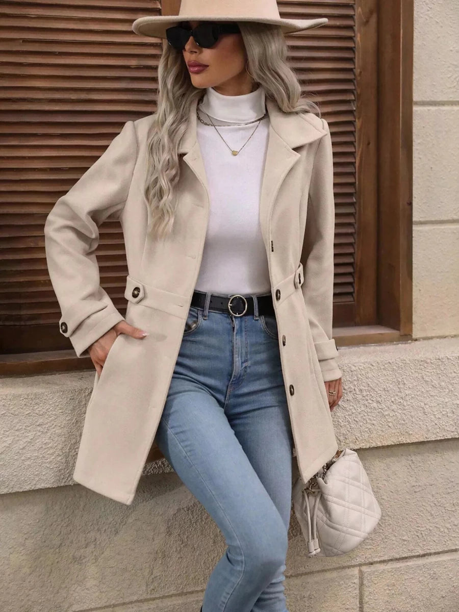 Button Up Long Sleeve Outerwear Jacket - 