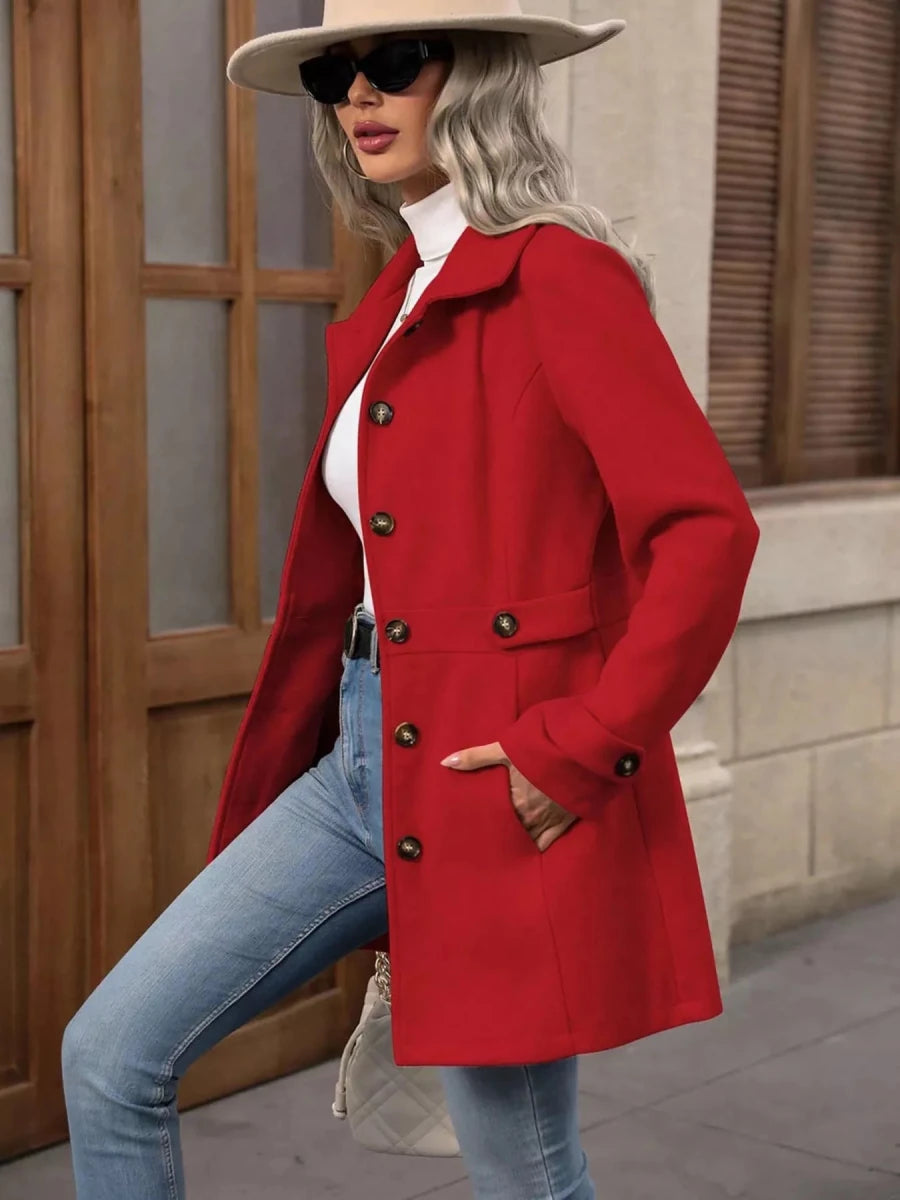Button Up Long Sleeve Outerwear Jacket - 