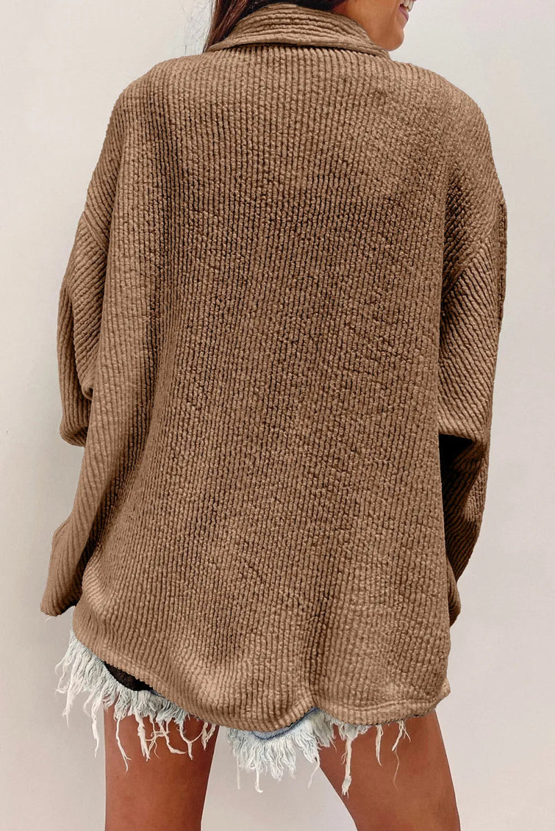 Button Up Long Sleeve Shacket - Outerwear