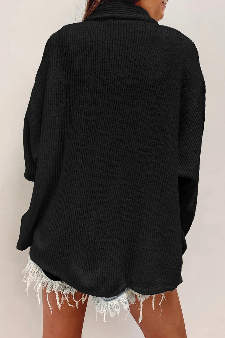 Button Up Long Sleeve Shacket - Outerwear