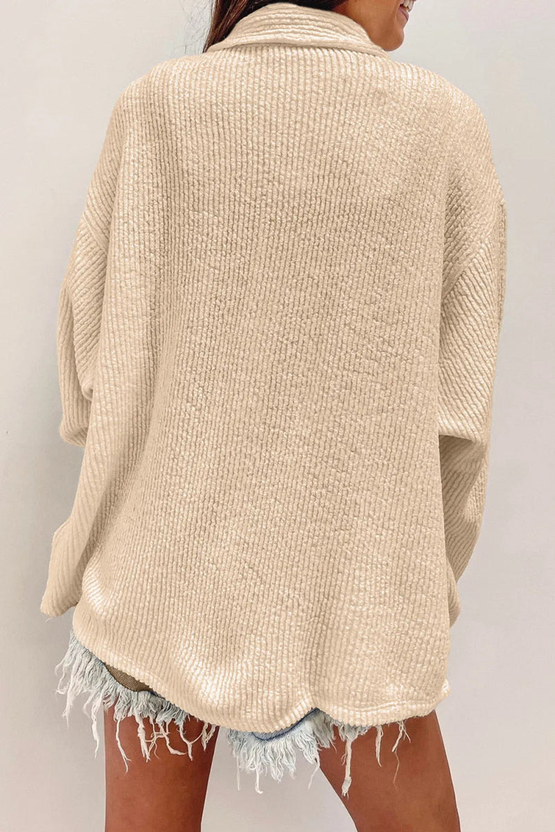 Button Up Long Sleeve Shacket - Outerwear