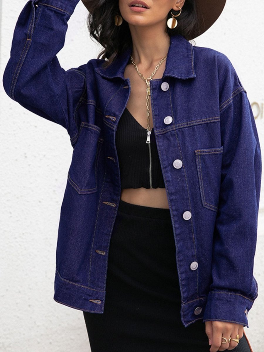 Buttoned Denim Jacket - Outerwear