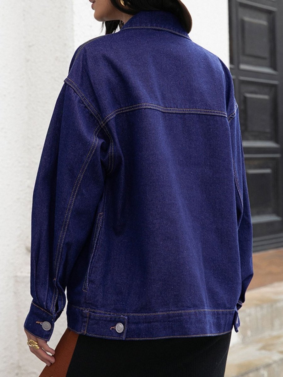 Buttoned Denim Jacket - Outerwear