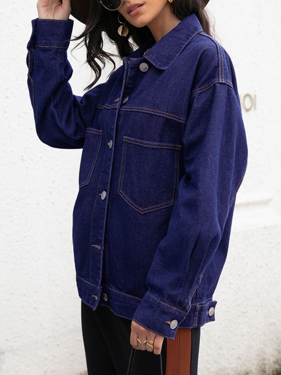 Buttoned Denim Jacket - Outerwear