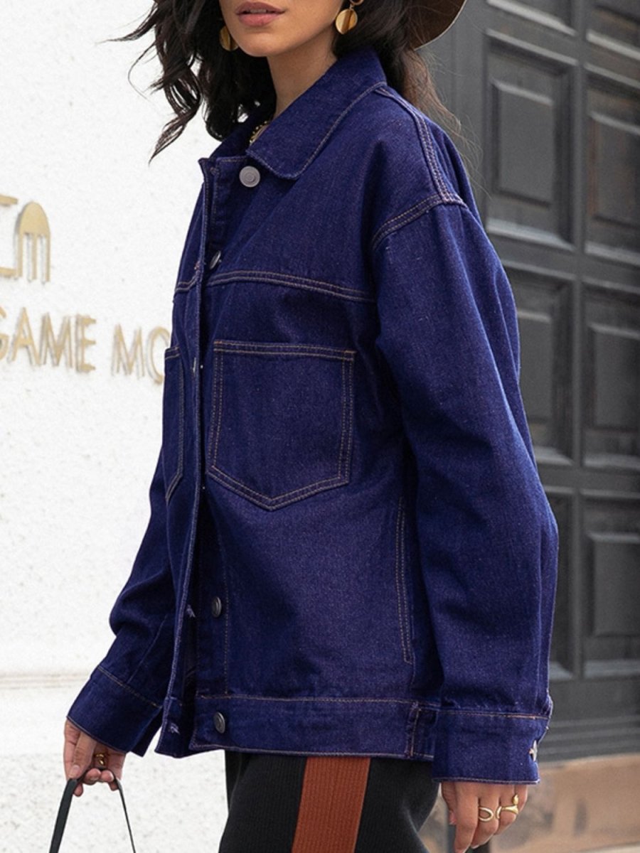 Buttoned Denim Jacket - Outerwear
