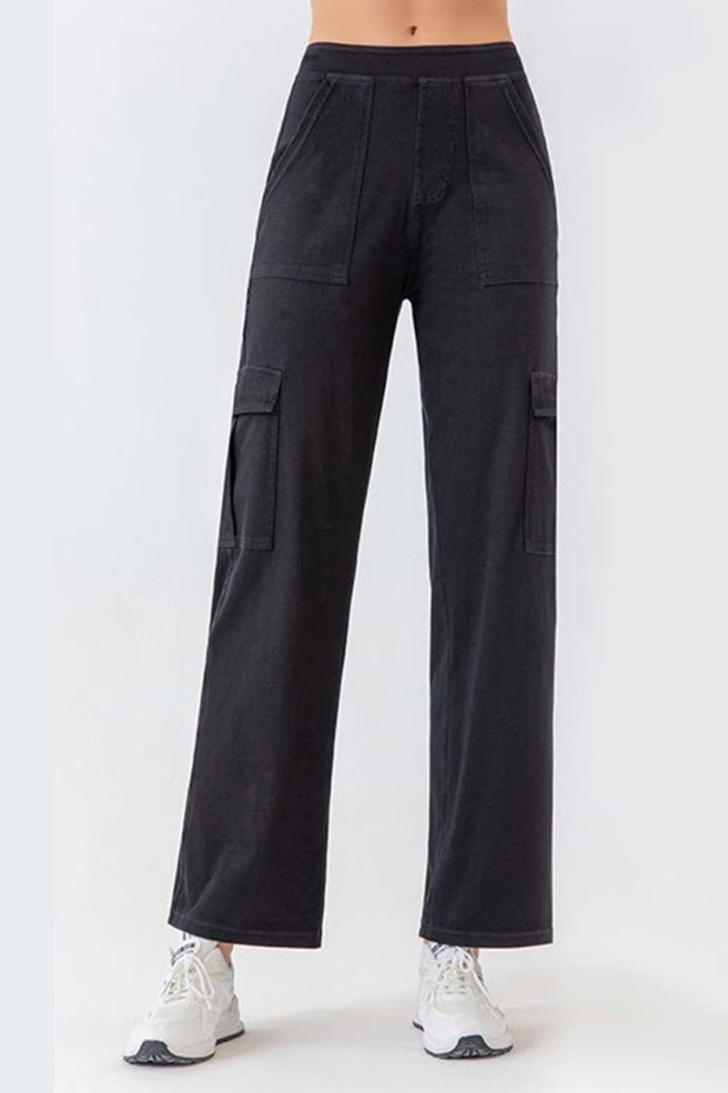 Buttoned Pocketed Long Jeans - Bottoms