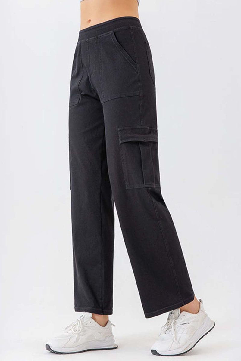 Buttoned Pocketed Long Jeans - Bottoms