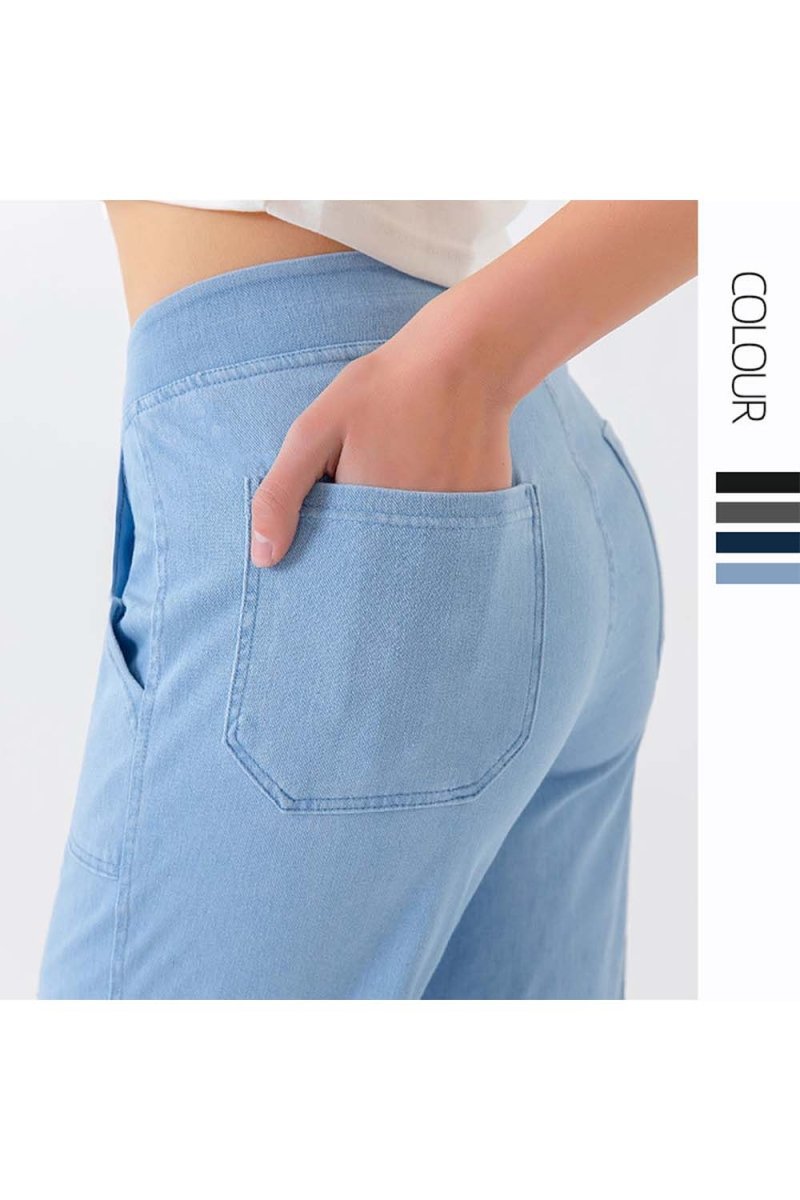 Buttoned Pocketed Long Jeans - Bottoms