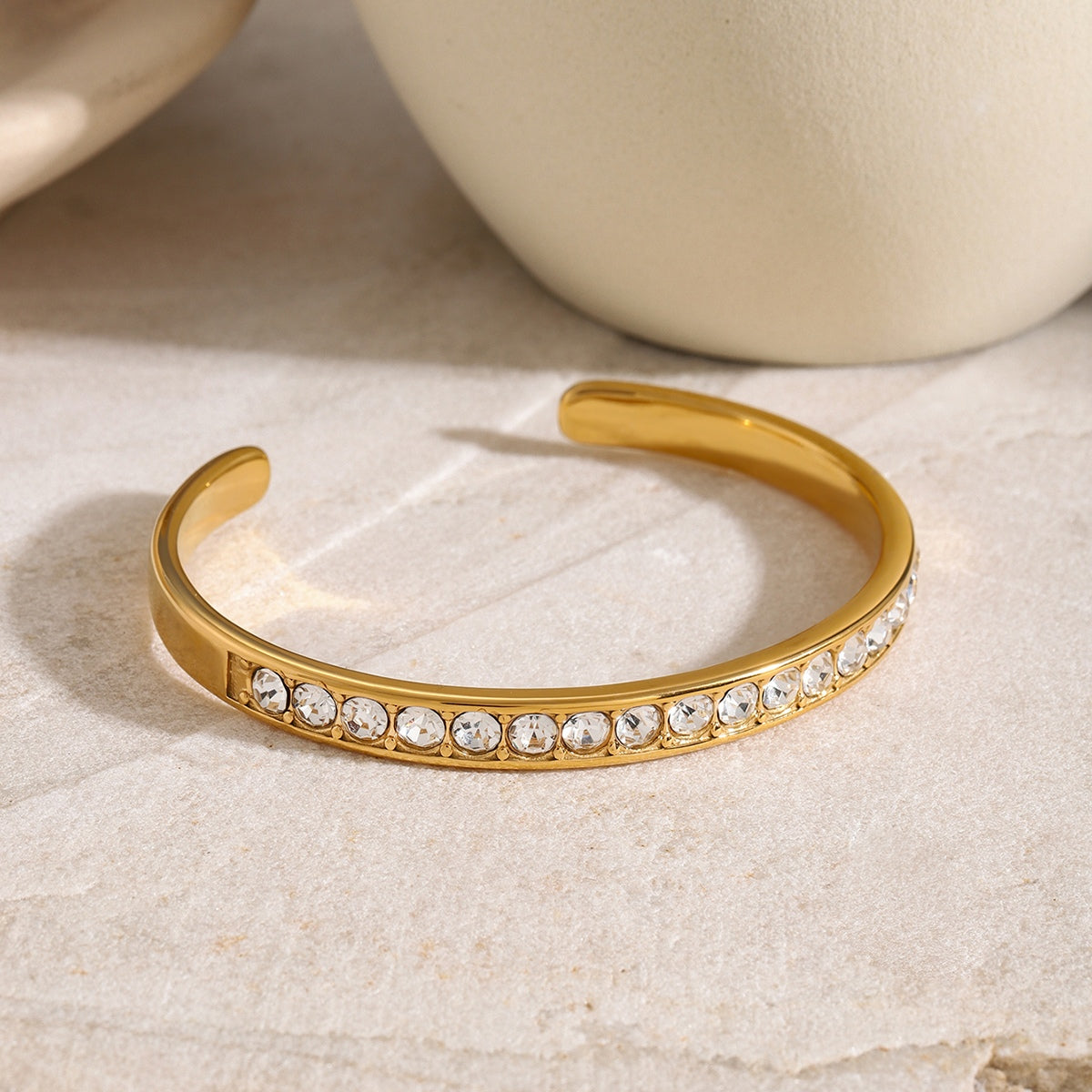 Stainless Steel Inlaid Zircon Bracelet