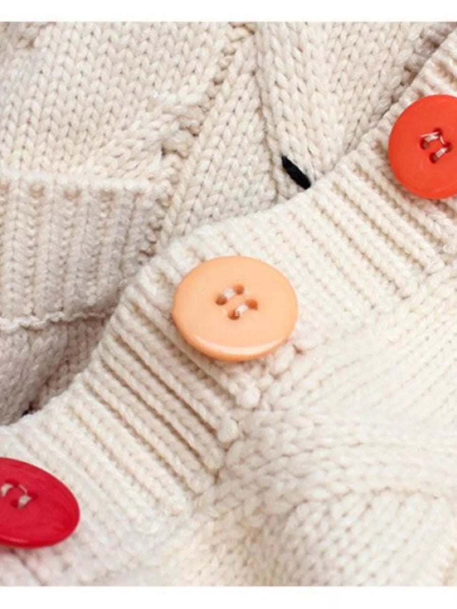 Cable Knit Button Up Cardigan - 