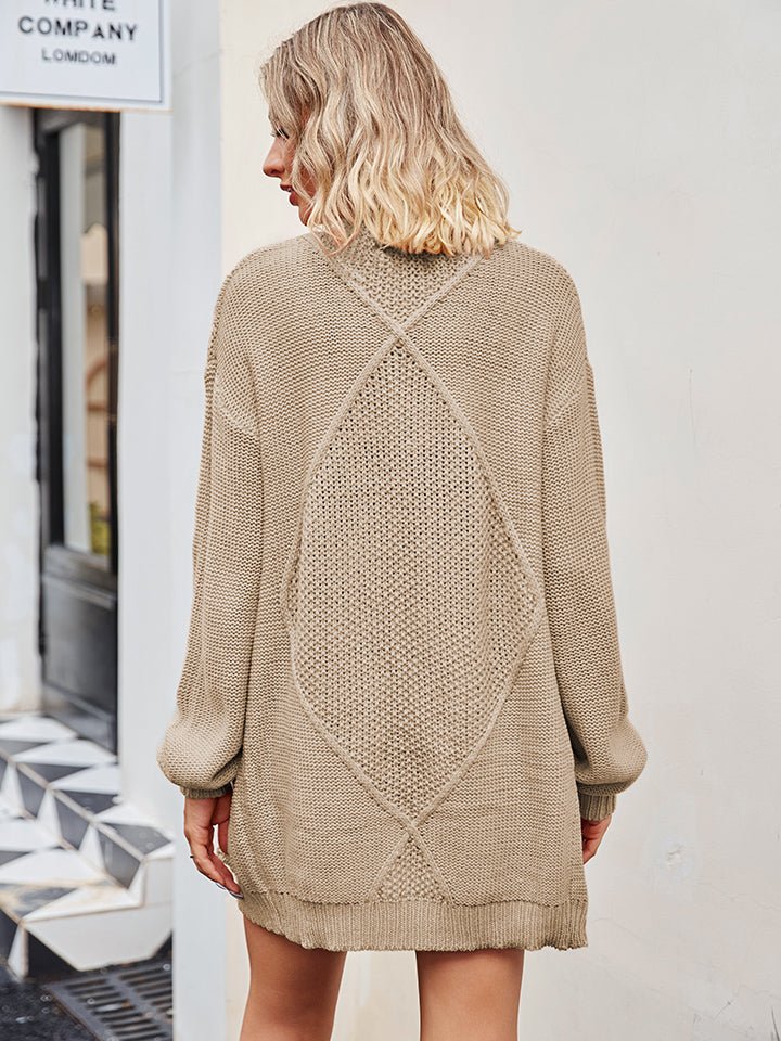 Cable - Knit Long Sleeve Cardigan - Outerwear