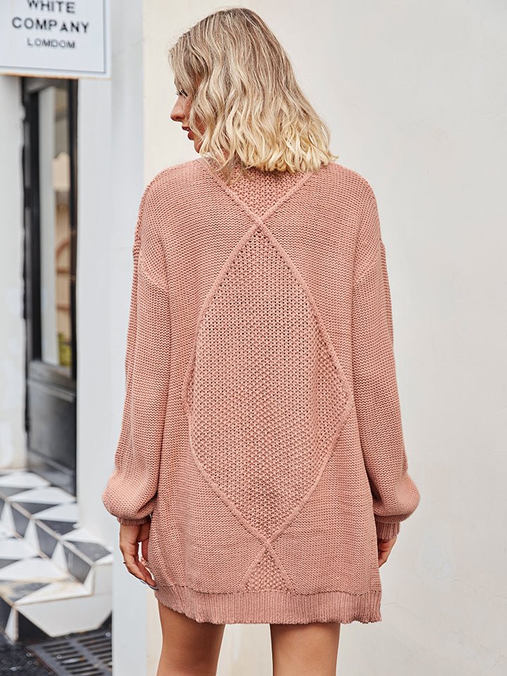 Cable - Knit Long Sleeve Cardigan - Outerwear