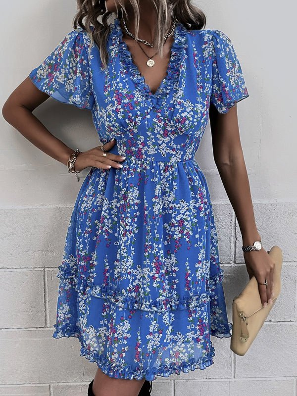 Casual all - match spring and summer sexy short dress - Casual Dress