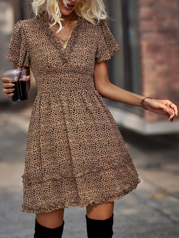Casual all - match spring and summer sexy short dress - Casual Dress