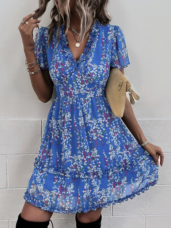 Casual all - match spring and summer sexy short dress - Casual Dress