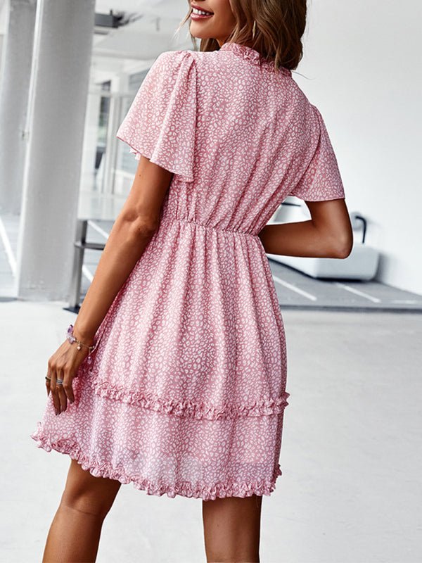 Casual all - match spring and summer sexy short dress - Casual Dress