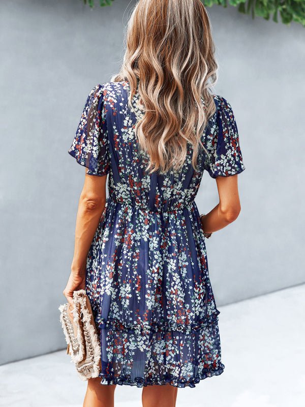 Casual all - match spring and summer sexy short dress - Casual Dress