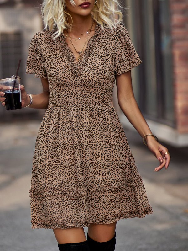 Casual all - match spring and summer sexy short dress - Casual Dress