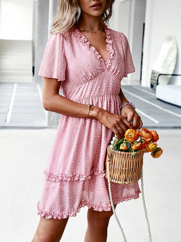 Casual all - match spring and summer sexy short dress - Casual Dress
