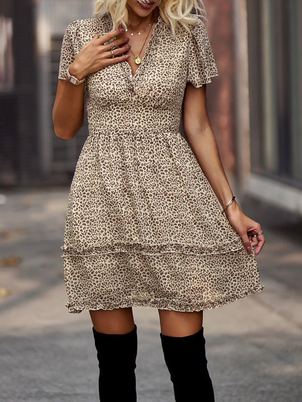 Casual all - match spring and summer sexy short dress - Casual Dress