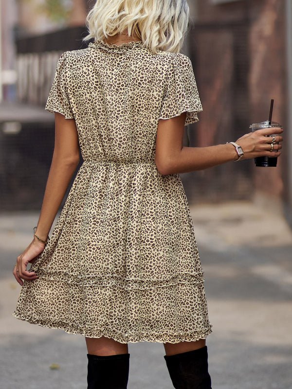 Casual all - match spring and summer sexy short dress - Casual Dress