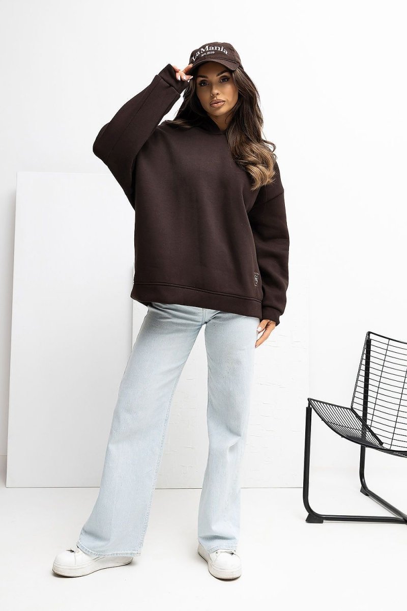 Casual Cotton Blend Hooded Sweatshirt - 
