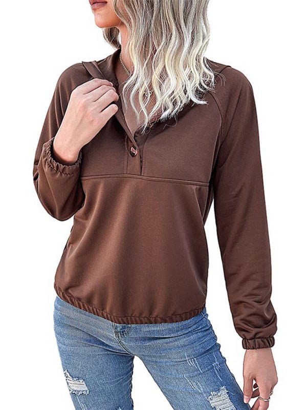 Casual Hooded Autumn - Winter Women's Sweatshirt - Outerwear