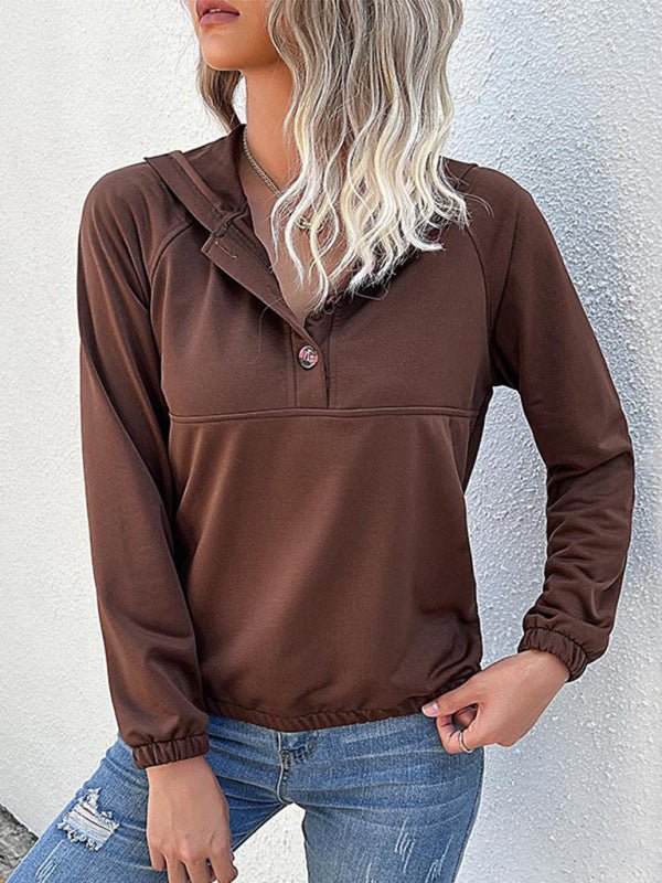 Casual Hooded Autumn - Winter Women's Sweatshirt - Outerwear